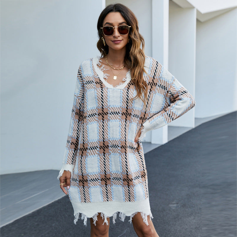 Abito In Maglia Scozzese