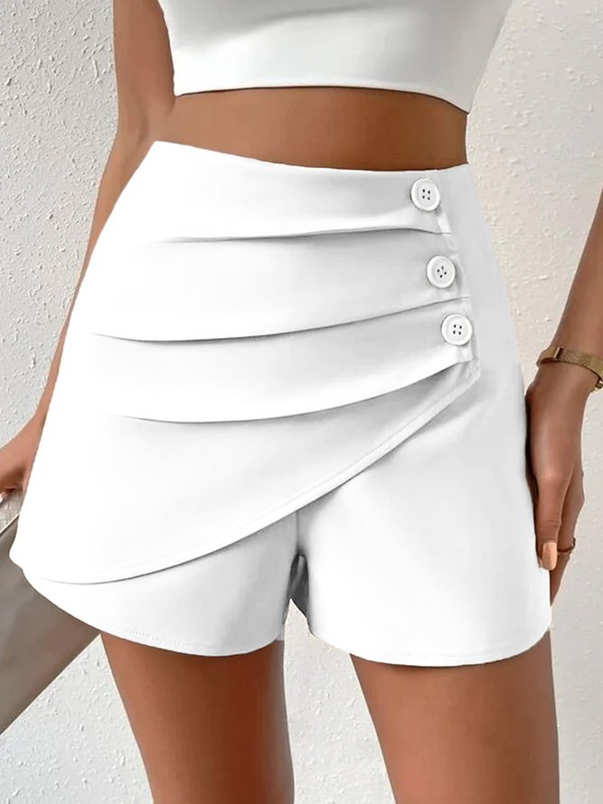 Pantaloncini Slim Con Bottoni Sul Fianco