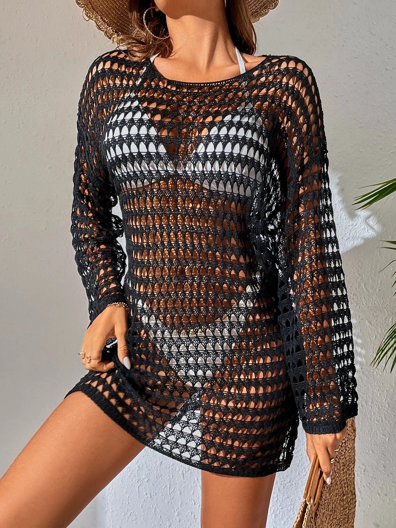 Copricostume Corto In Maglia