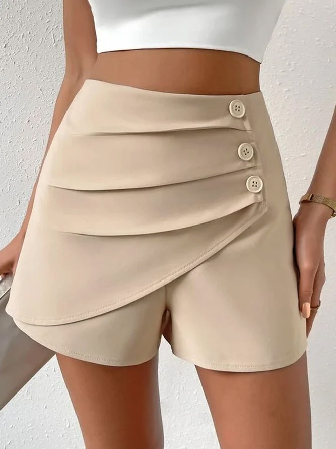 Pantaloncini Slim Con Bottoni Sul Fianco