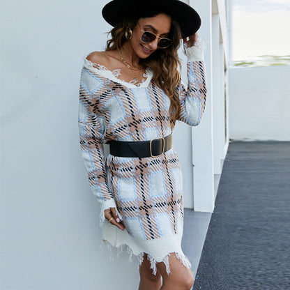 Abito In Maglia Scozzese