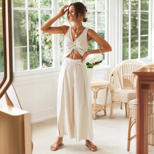 Abito Pantalone E Top Con Coulisse